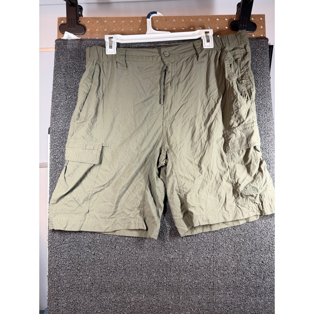 The North Face Cargo Shorts Mens L Green Hiking Outdoor Ripstop 142